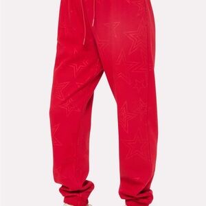 Yitty Cozy Fleece Everyday Jogger - Seeing Red w/Stars - XL